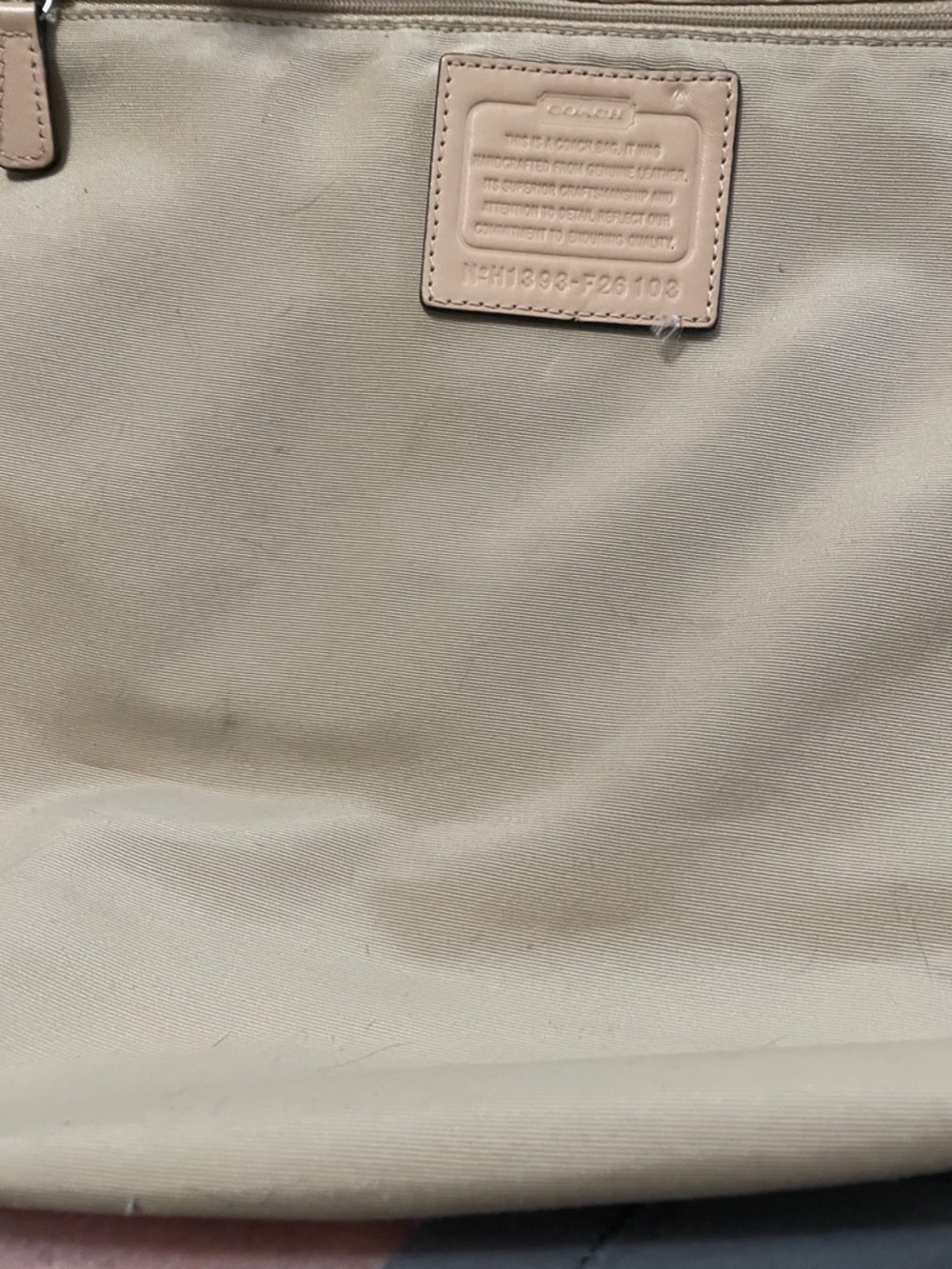 COACH Cherry Red Leather Tote with Signature Charm - Picture 9 of 16